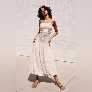 Free People Liza Drop Waist Midi Dress XS Barnacle Island Boho Beach